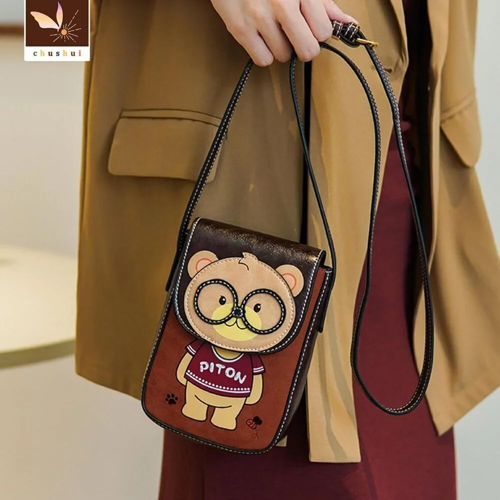 Cell Phone Purse Small Crossbody Bag Leather Adjustable Strap for Daily Travel